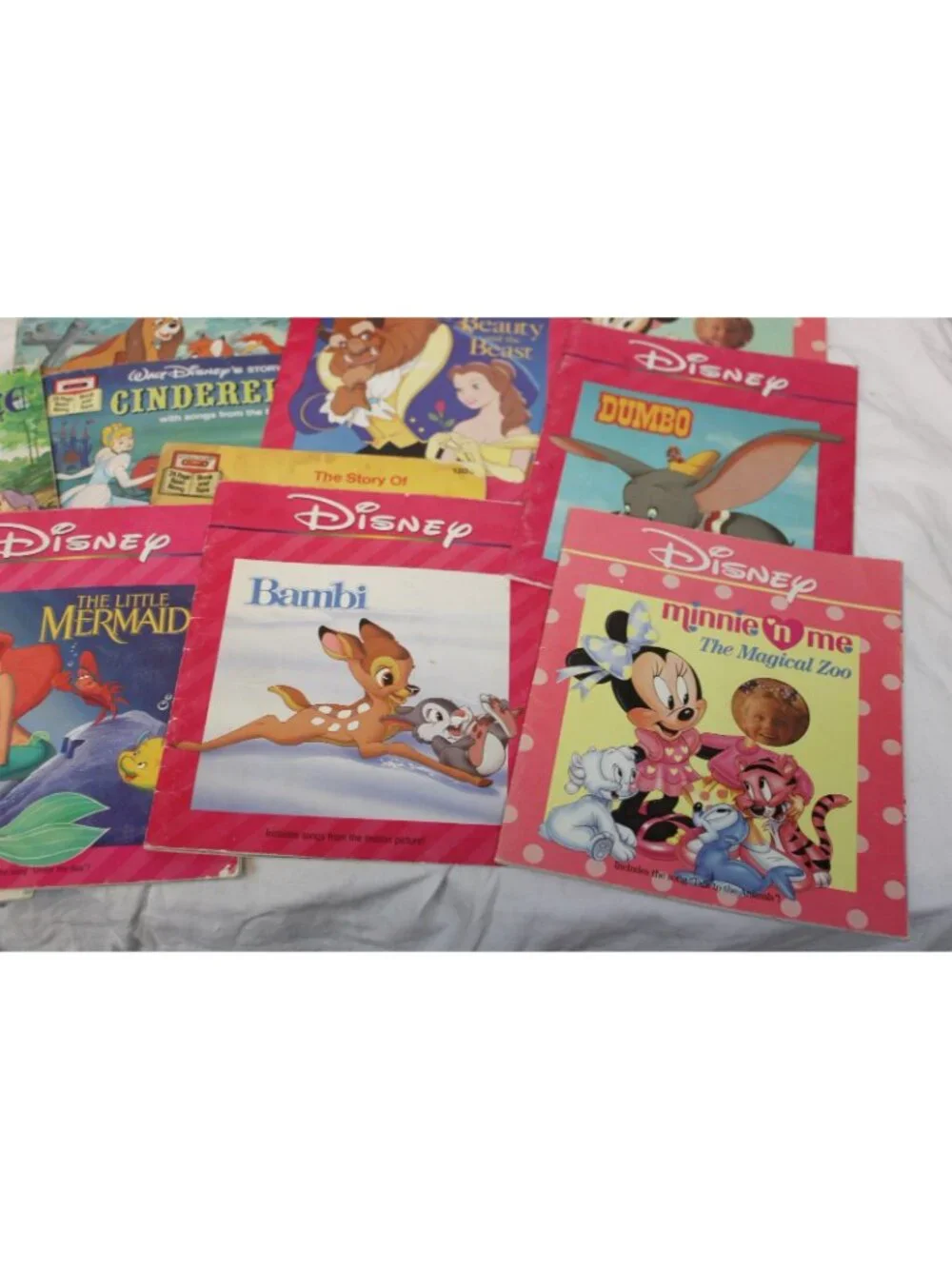VTG Disney 20 Books 12 Cassettes Read-a-Long Tote 80s 90s Ariel Wizard Oz Little